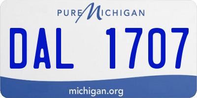 MI license plate DAL1707