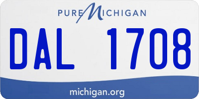 MI license plate DAL1708