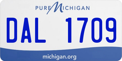 MI license plate DAL1709