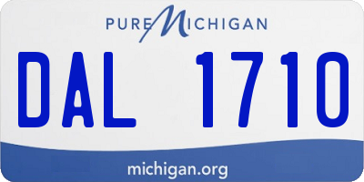 MI license plate DAL1710