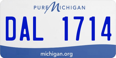MI license plate DAL1714