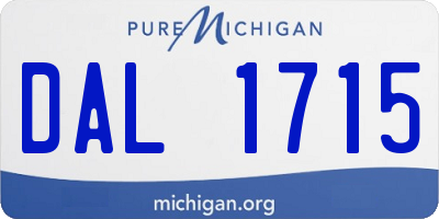 MI license plate DAL1715