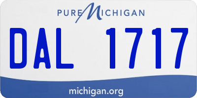 MI license plate DAL1717