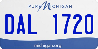 MI license plate DAL1720