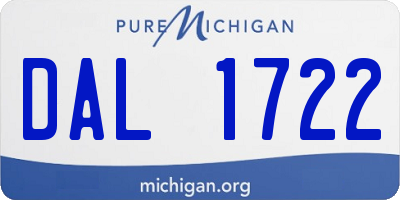 MI license plate DAL1722