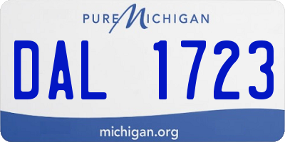 MI license plate DAL1723