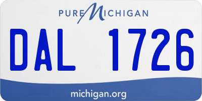 MI license plate DAL1726