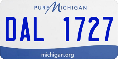 MI license plate DAL1727