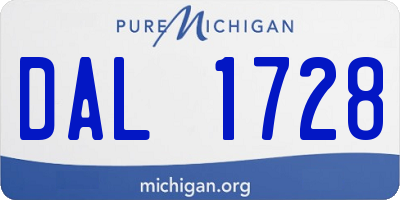 MI license plate DAL1728