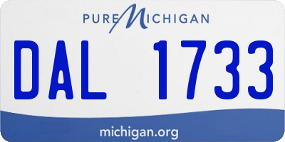 MI license plate DAL1733