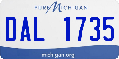 MI license plate DAL1735