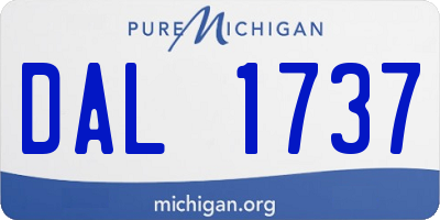 MI license plate DAL1737