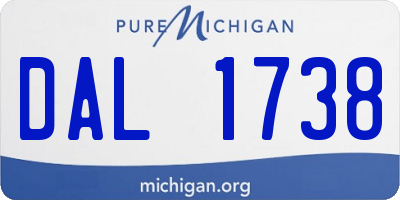 MI license plate DAL1738