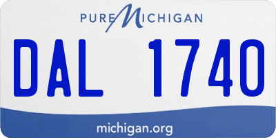 MI license plate DAL1740