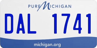 MI license plate DAL1741