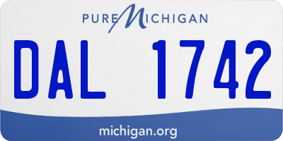 MI license plate DAL1742
