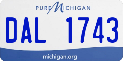 MI license plate DAL1743