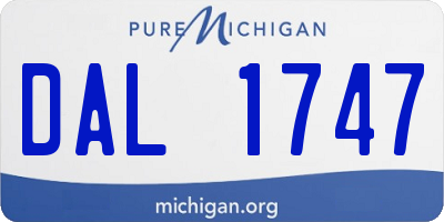 MI license plate DAL1747