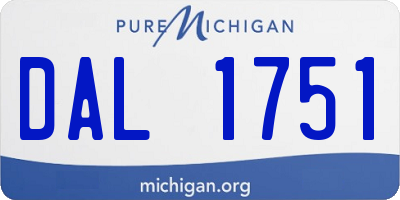 MI license plate DAL1751