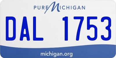 MI license plate DAL1753