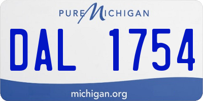 MI license plate DAL1754