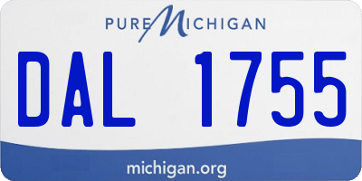 MI license plate DAL1755