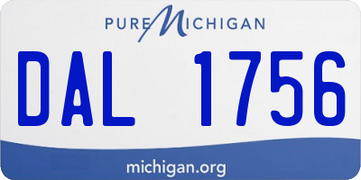 MI license plate DAL1756