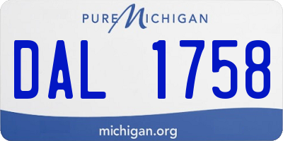 MI license plate DAL1758