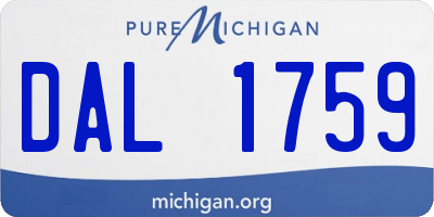 MI license plate DAL1759