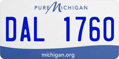 MI license plate DAL1760