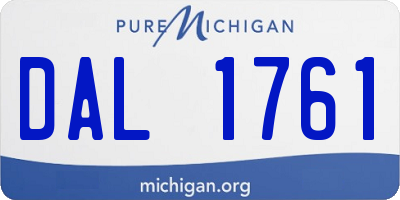 MI license plate DAL1761