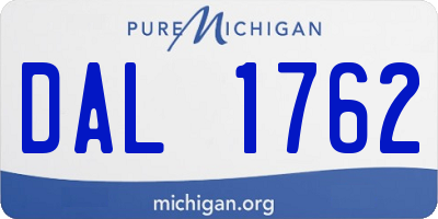 MI license plate DAL1762