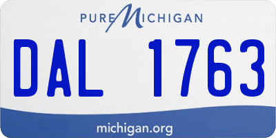 MI license plate DAL1763