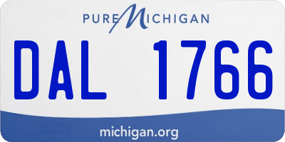 MI license plate DAL1766