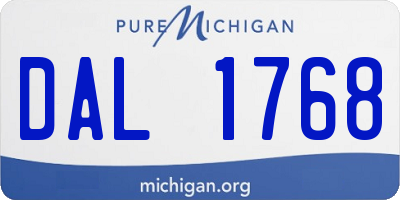 MI license plate DAL1768