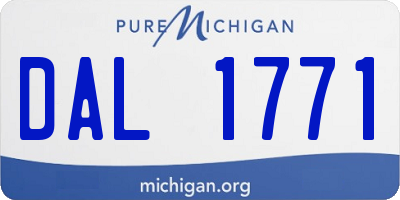 MI license plate DAL1771