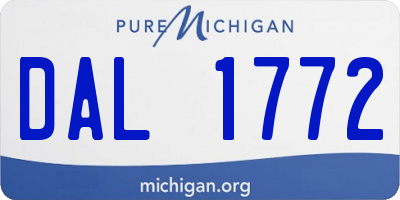 MI license plate DAL1772