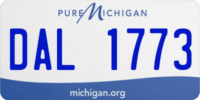 MI license plate DAL1773