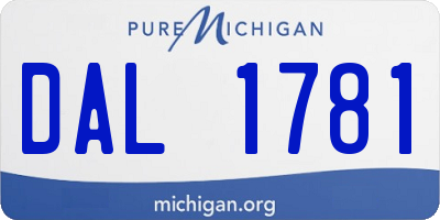 MI license plate DAL1781