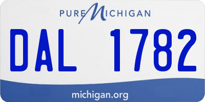 MI license plate DAL1782