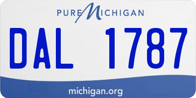 MI license plate DAL1787