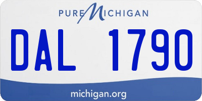 MI license plate DAL1790