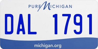 MI license plate DAL1791