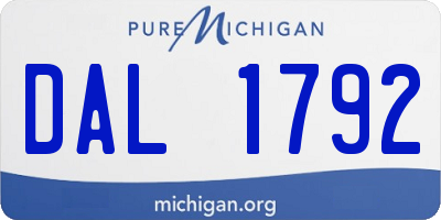 MI license plate DAL1792