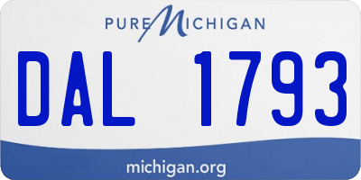 MI license plate DAL1793