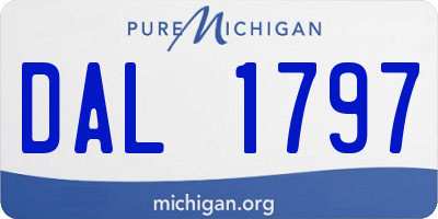 MI license plate DAL1797