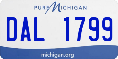 MI license plate DAL1799