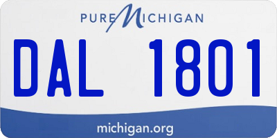 MI license plate DAL1801