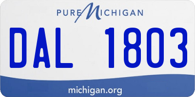 MI license plate DAL1803