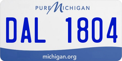 MI license plate DAL1804